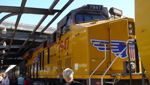 Union Pacific diesel locomotive.