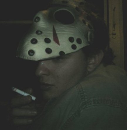 The Horror-banana takes a smoke break in his early days, dressed as his favorite villain.