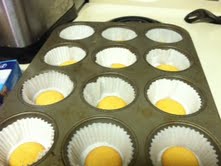 Vanilla wafers in the bottom of the muffin tin to make preparation easier than graham cracker crumb crust.