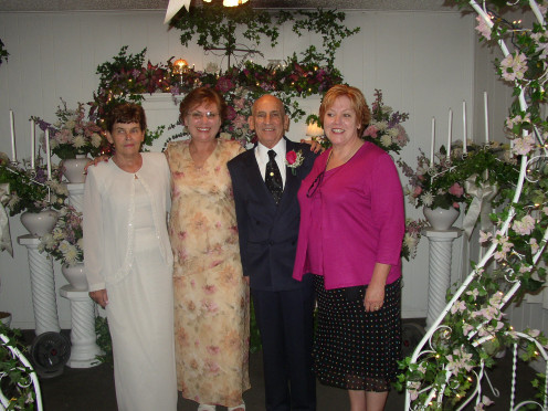 Marvin with Deb and Me on each side and Hildi, his last bride