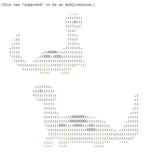 Dinosaurs in ASCII Text Art | HubPages