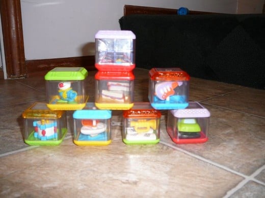 An assortment of Peek-a-Blocks to be used with the Incrediblock.