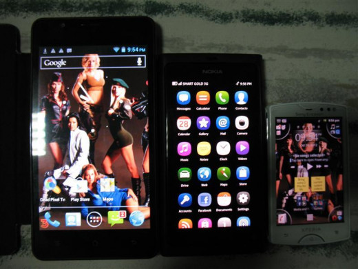 Titan vs Nokia N9 vs SE Xperia Mini