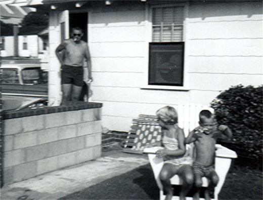 My Dad, my brother, and me at the Days Inn, Ocean View, Virginia 1962