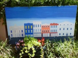 Artists love to capture the vibe of the city and especially Rainbow Row!  