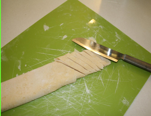 Thick or thin cut is up to the cook .  May be cut and used as lasagna noodles as well