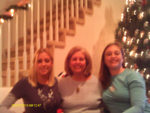Daughters Christa & Cara with author, Denise