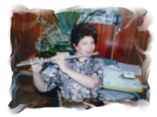 A blurred photo of myself, studying the flute in 2002 