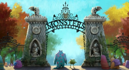Mike and Sully reflecting on their Monsters University experience