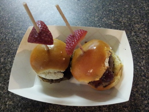 Sweet and Lowdown, a goat cheese and strawberry slider from Easy Slider food truck in Dallas, Texas