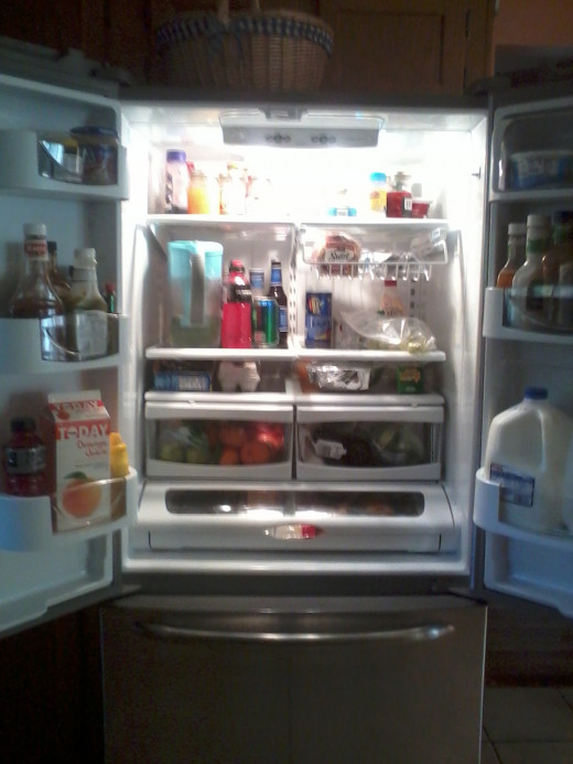 View inside refrigerator