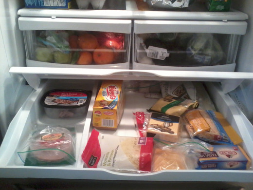 The Fruit, vegetable, and deli drawers help keep food fresh.