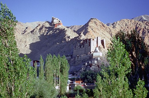 Leh, the main town in Ladakh, a  Buddhist land the the shadow of the high Himalayas
