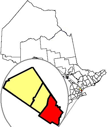 Map location of Mississauga, Ontario 