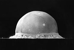This is just 16 milliseconds into the very first nuclear detonation of Fat Boy on the White Sands desert in New Mexico.