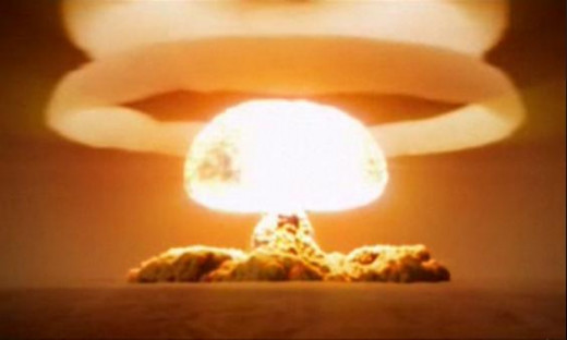 Tsar Bomba was the largest hydrogen bomb ever exploded at 57 megatons. It took several seconds to reach its peak thermal output. At the site, temperatures exceeded those on the surface of the sun. Take the time to click on the link and watch it.