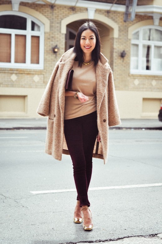 Burgundy + beige