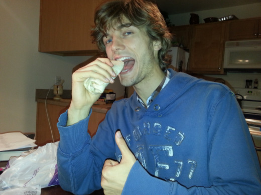 A thumbs up for the black bean burrito!