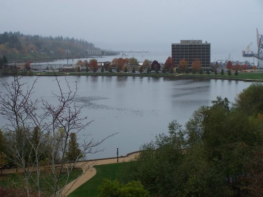 Capital Lake and Downtown Olympia