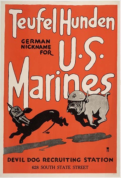 USMC recruiting poster during World War I.  