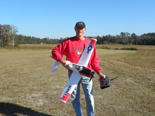 Mike with his new T-28 Trojan Parkzone plane