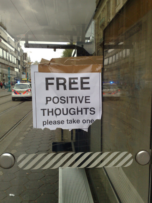 Free Positive Thoughts sign
