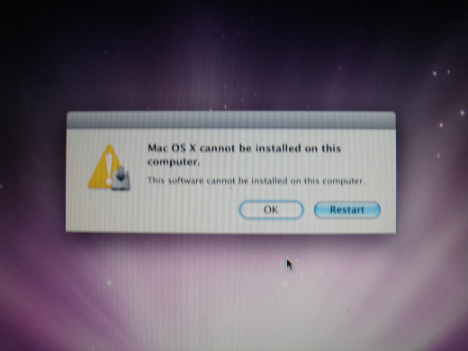 OSX installation error.