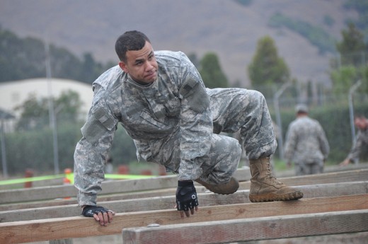 It takes good mobility to move over obstacles like these.