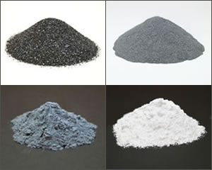 various sizes of silicon carbide grit