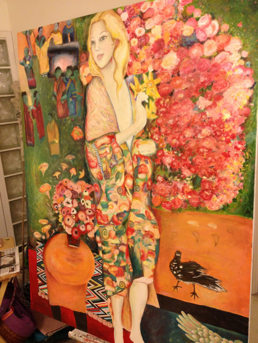 This is the painting  Ash is working on at the minute. It's at the foot of our bed - not a bad thing to see on waking up I think you'll agree! :)