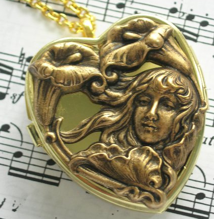 A tiny music box in a locket. You can choose from a list of tunes too. 