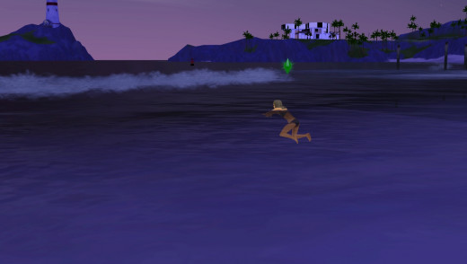 Swimming in the ocean with The Sims 3 Seasons Expansion Pack.