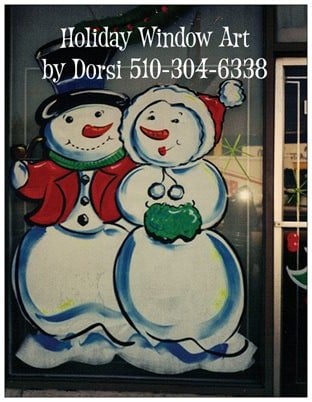 This is a double sided postcard I ordered from Vistaprint for one of my businesses. I designed it using a photo of one of my Christmas painted holiday windows. My customers love the postcard.