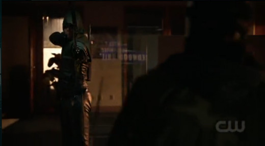 Silly Arrow, you can't shoot through a riot shield!