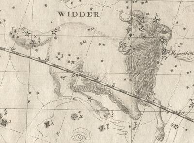 A drawing of Aries from Bode's Uranographia