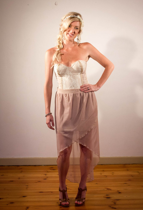 Vintage Reworked Wedding Dress front full