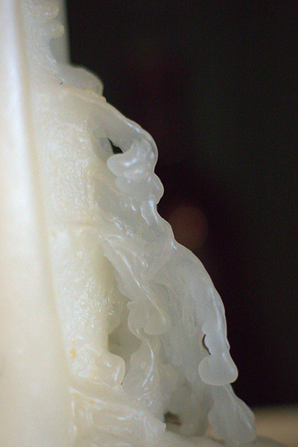 Melted candle wax.