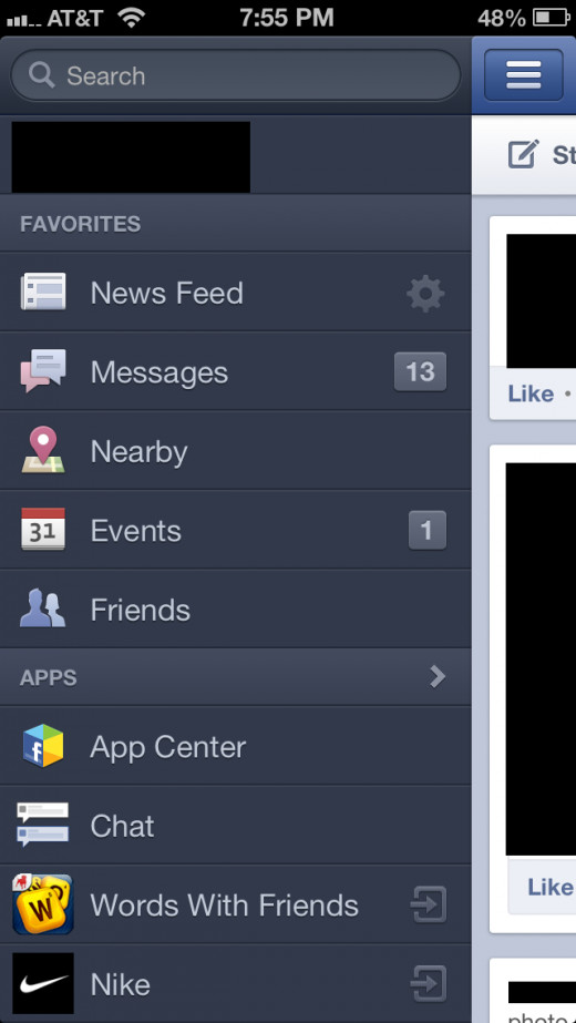 Tap the gear icon to the right of News Feed in the Favorites section.