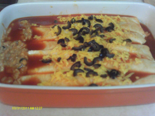 The finished product:  Turkey Enchiladas.