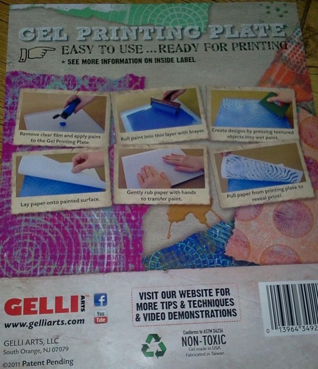 The Gelli Arts insert has instructions on the basics, clean up, storage and general tips for using the gel plate.