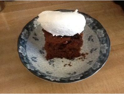 Gingerbread topped with Whipped Cream