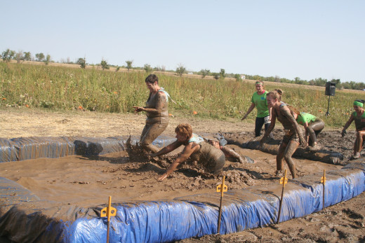 the girls in deep mud stuff