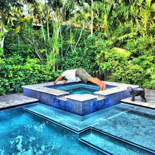 An extended plank with a little added danger for motivation.