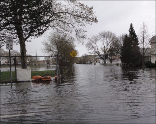 Flooded Mott Street in Oceanside