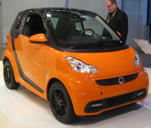 The New version of Smart Fortwo with the symbol in the grid and LEDs.