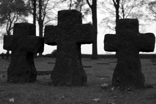 Simply black; Langemark German Military Cemetery, Langemark (Belgium)
