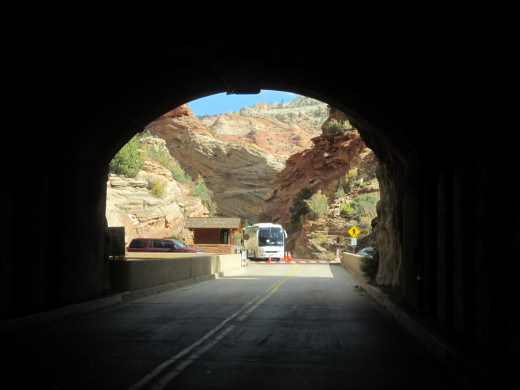 Tunnel along Utah State Hwy 9 in Zion National Park
