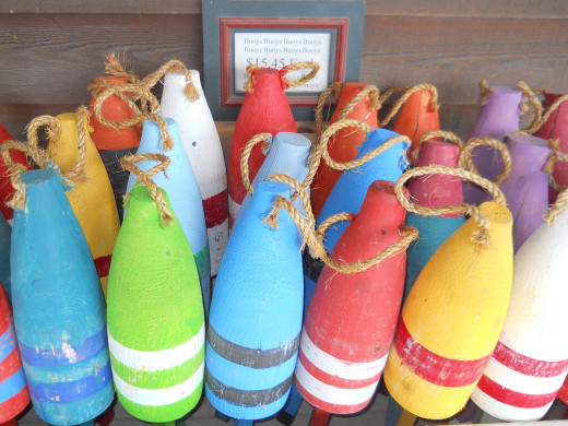 Buoys on display and for sale at the Old Corolla Trading Co. 