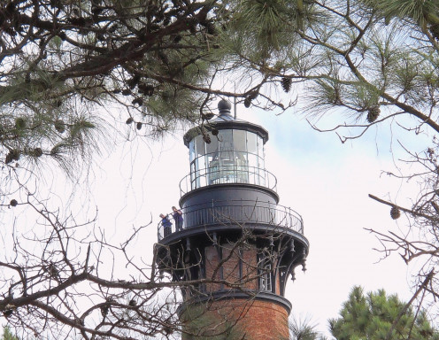 The top of the lighthouse offers spectacular panoramic views of Currituck Sound and the Atlantic Ocean.