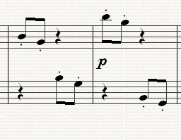 Repetition and echo of main melody's first couple of notes